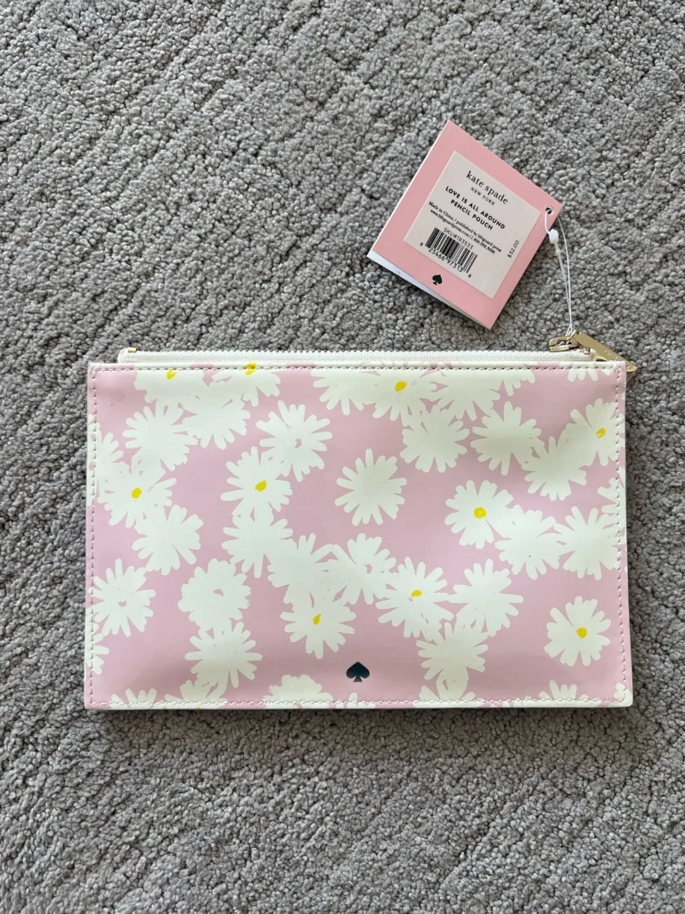 Kate Spade Pink Daisy 'Love Is All Around' Pencil Pouch